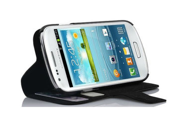 Samsung Galaxy S3 Mini i8190 için Button Kapak PU Deri Telefon Kılıfı Çanta Standı
