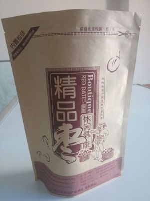 Gıda sınıfı kraft kağıt Stand Up Kılıfı, Kırmızı Tarihler ambalaj Doypack çanta