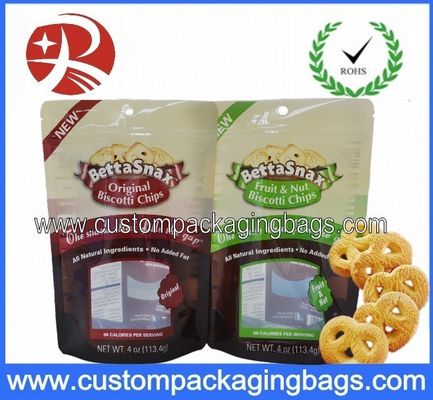 Torbalar ile alt köşebent resealable özel ayağa bisküvi ambalajları için