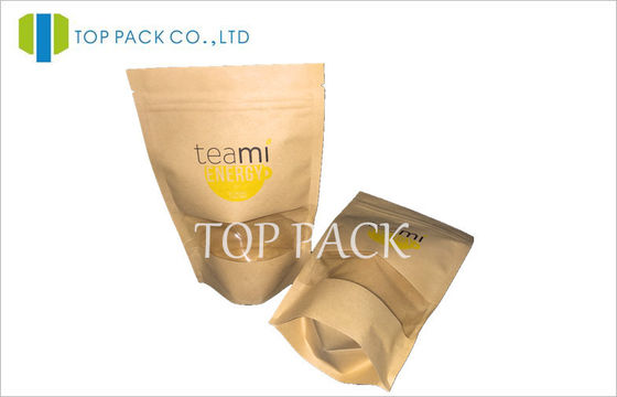 Ofset Renkli Baskı ile açılıp kapanabilir Kraft Pencere Çay Paketleme Poşetleri