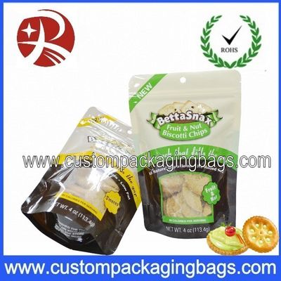 Yuvarlak alt köşebent Snack plastik ayağa torbalar içinde kilitli torbalar