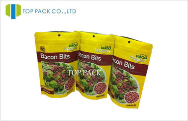 Sarı MOPP / FOIL Plastik Pastırma Bit Gravür Baskı için Açılıp Kapanabilir Torbalar Stand Up