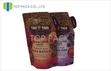 Rogan Josh Sosu İçin Özelleştirilmiş Baskı Ambalaj 12C PET / PE Plastik Poşet