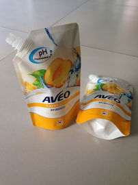 Soya Sütü İçin Poli Torbalar Ambalaj Lamine Spouted Poşetler Spout Pouch Stand Up