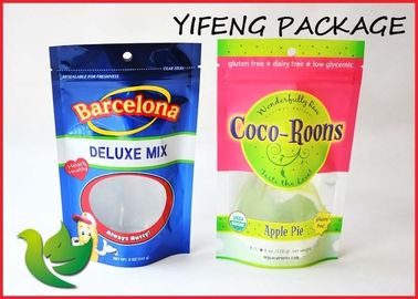 Snack için Özel Baskı grubu Front Temizle Pencere Zip Kilit Plastik Torbalar
