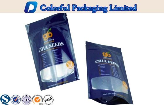 Alüminyum Folyo Linded Açılıp kapanabilir Kılıfı Food Grade ile Fermuar Top / Pencere Stand Up