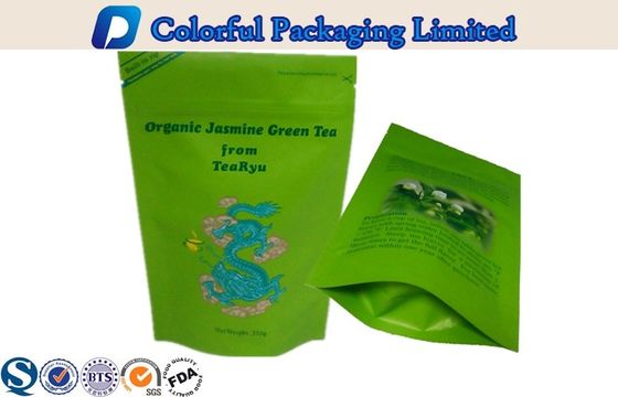 İnce Sağlıklı Kokulu Çay İçin Özelleştirilmiş Fermuar Top Alüminyum Folyo Stand Up Kılıfı 250g