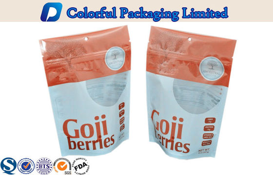 8oz Goji Yeniden kapanabilir plastik Pencere ile fermuar kese çanta stand up