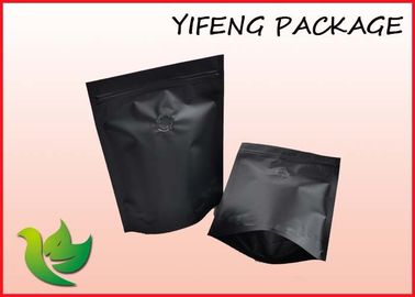 Torbalar Vanalı Matt Black plastik ayağa kahve paketleme için