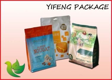 Gıda Paketleme İçin Özel Yan Gusset Düz Tabanlı Çanta ile Fermuar