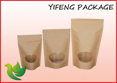 Somun Ambalaj için Fermuarlı Brown Kraft Kağıt Torba Lamine Blok Alt Kılıfı