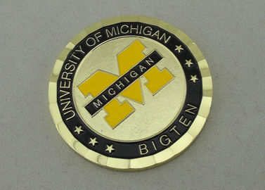 Pirinç Malzeme Ve PVC Çanta Çanta ile Michigan Üniversitesi 2.0 inç Kişiselleştirilmiş Paraları