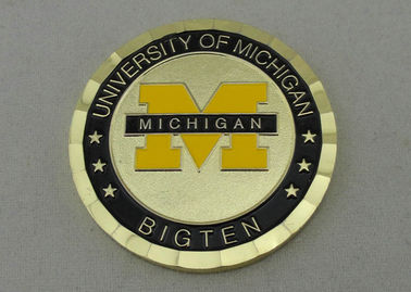 Pirinç Malzeme Ve PVC Çanta Çanta ile Michigan Üniversitesi 2.0 inç Kişiselleştirilmiş Paraları