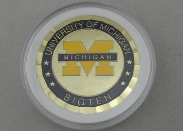 Pirinç Malzeme Ve PVC Çanta Çanta ile Michigan Üniversitesi 2.0 inç Kişiselleştirilmiş Paraları